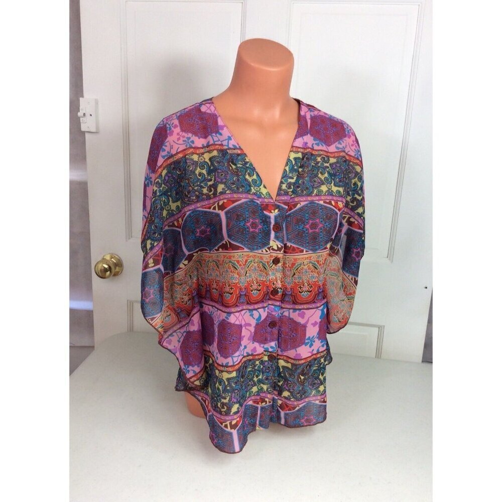 Emma's Closet Hippie Blouse Top Womens Medium